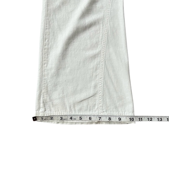 ROXY Oceanside Linen Blend Mid-Rise Flared 32” Inseam Pant White Size Large - Picture 12 of 14